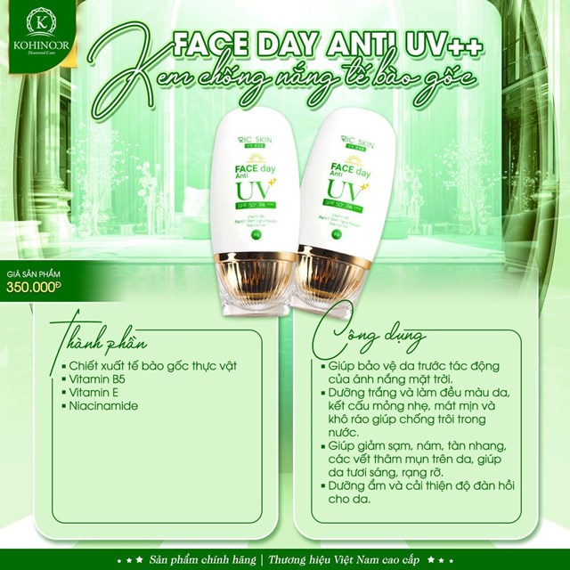 Bảo Vệ V&#224; Nu&#244;i Dưỡng L&#224;n Da Mỗi Ng&#224;y Với Kem chống nắng RicSkin Face Day Anti UV ! - Ảnh 1