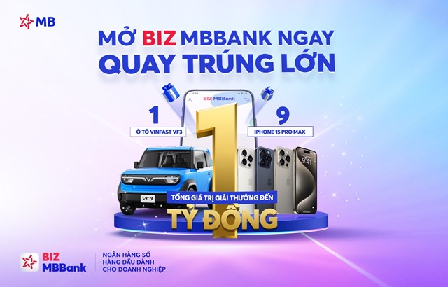 Cơ hội v&#224;ng cho doanh nghiệp SME: Mở t&#224;i khoản BIZ MBBank, rinh xe hơi Vinfast VF3 v&#224; iPhone 15 Pro Max - Ảnh 1