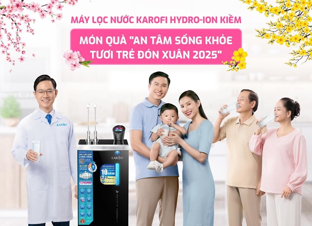 M&aacute;y lọc nước Hydro-ion Kiềm Karofi l&agrave; m&oacute;n qu&agrave; sức khỏe &yacute; nghĩa d&agrave;nh tặng người th&acirc;n.