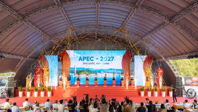 Sự kiện Ph&uacute; Quốc c&ocirc;ng bố loạt dự &aacute;n phục vụ APEC 2027. Ảnh: TL&nbsp;&nbsp;