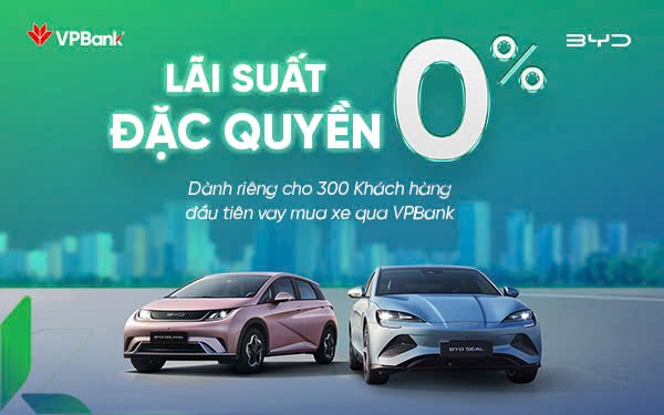 Sở hữu ngay xe điện BYD với l&#227;i suất 0% - Ảnh 1