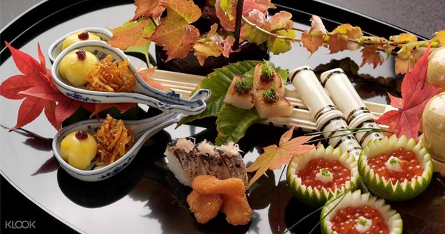 Ẩm thực kaiseki đặc trưng&nbsp;tại Nh&agrave; h&agrave;ng Kitcho Arashiyama, Kyoto, Nhật Bản