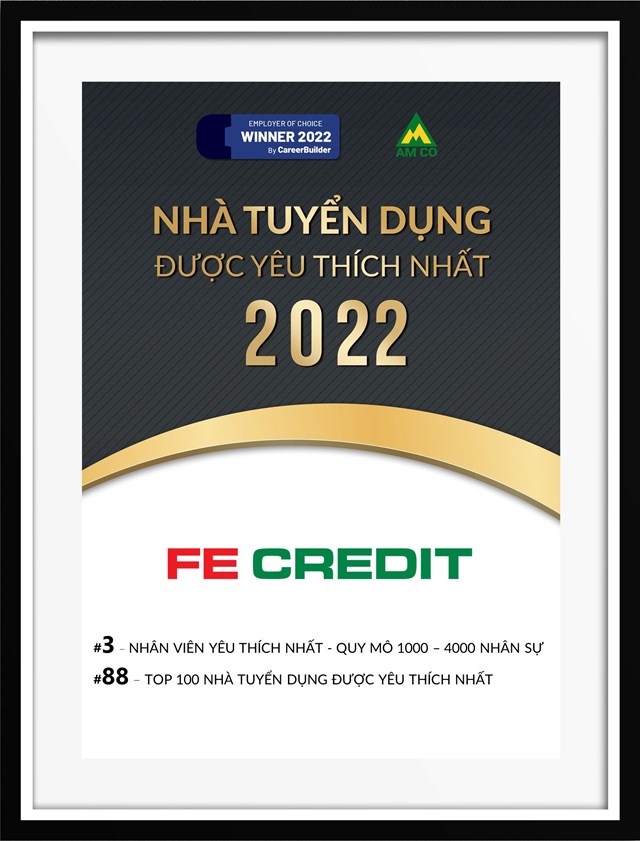 FE Credit lọt top 100 nh&#224; tuyển dụng được y&#234;u th&#237;ch nhất 2022 - Ảnh 1