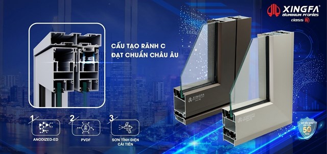 Thanh nh&ocirc;m Xingfa hệ Class A đạt ti&ecirc;u chuẩn Ch&acirc;u &Acirc;u