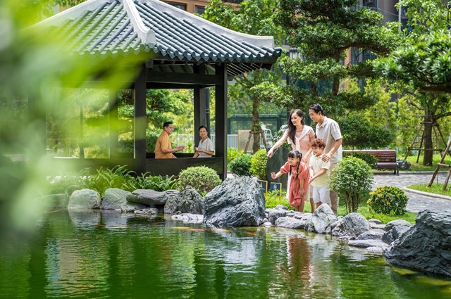 Chất Zen tinh tế khiến cho vườn Nhật nội khu The Zenpark ấn tượng, độc đ&aacute;o